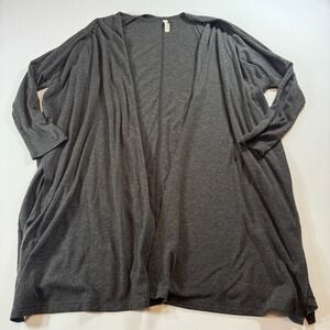 Lucy Active Medium Gray Knit Cardigan Layer Effortless Quiet Comfy Travel